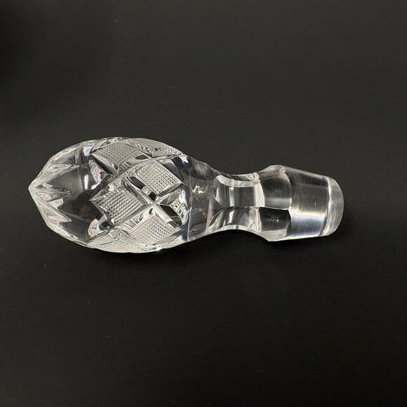 Vintage Crystal Decanter w/ Hobstar Crosshatch Wheat Design Cut Glass Bottle MCM - Picture 4 of 9